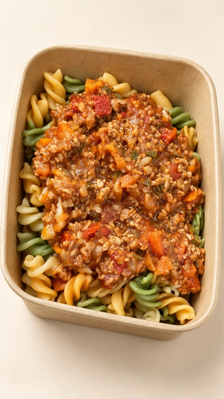 Pasta con salsa y verduras de Fit Food Lab