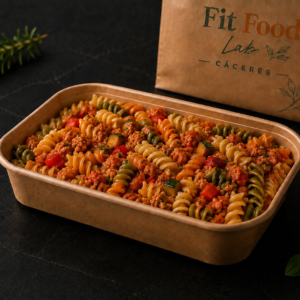 pasta tricolor con ragú (boloñesa) de pavo