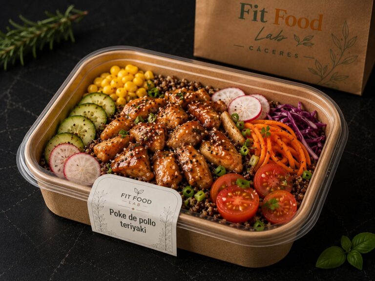 Poke de pollo teriyaki